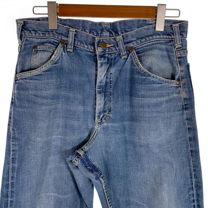 70's LEE リー 101z DENIM PANTS デニムパンツ サイド黒タグ TALONジップ ライトブルー USA製 Size W33