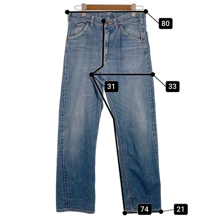 70's LEE リー 101z DENIM PANTS デニムパンツ サイド黒タグ TALONジップ ライトブルー USA製 Size W33