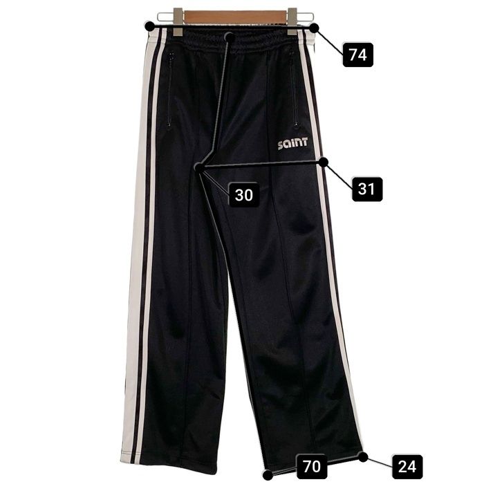 SAINT MICHAEL セントマイケル 24AW TRACK PANTS トラック パンツ ブラック ホワイト SM-YS1-0000-074 Size S SAINT MICHAEL セントマイケル 24AW TRACK PANTS トラック パンツ