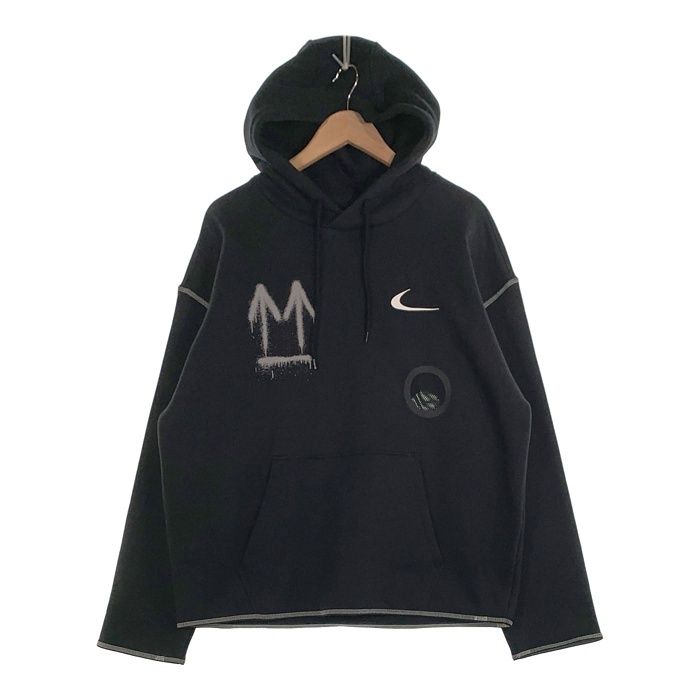 NIKE ナイキ OFF-WHITE オフホワイト M Nrg Ru Hoodie バックスプレーアロープリントパーカー フーディー ブラック CN5640-010 Size L