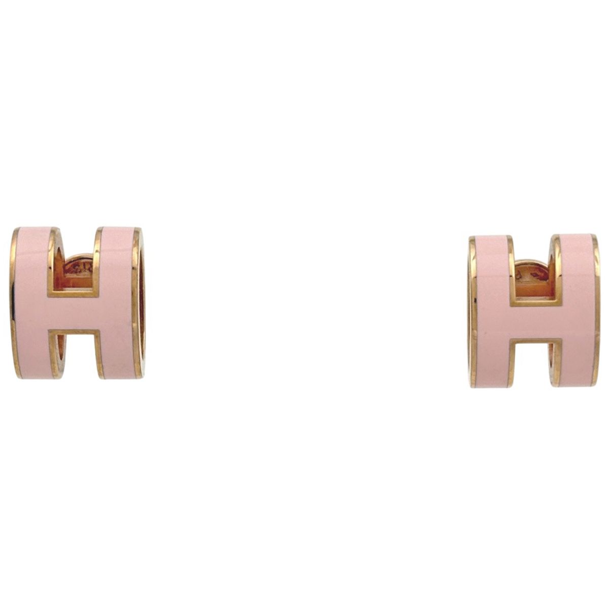 エルメス HERMES ポップアッシュピアス Hロゴ ピアス GP ピンク ゴールド レディース 【中古】