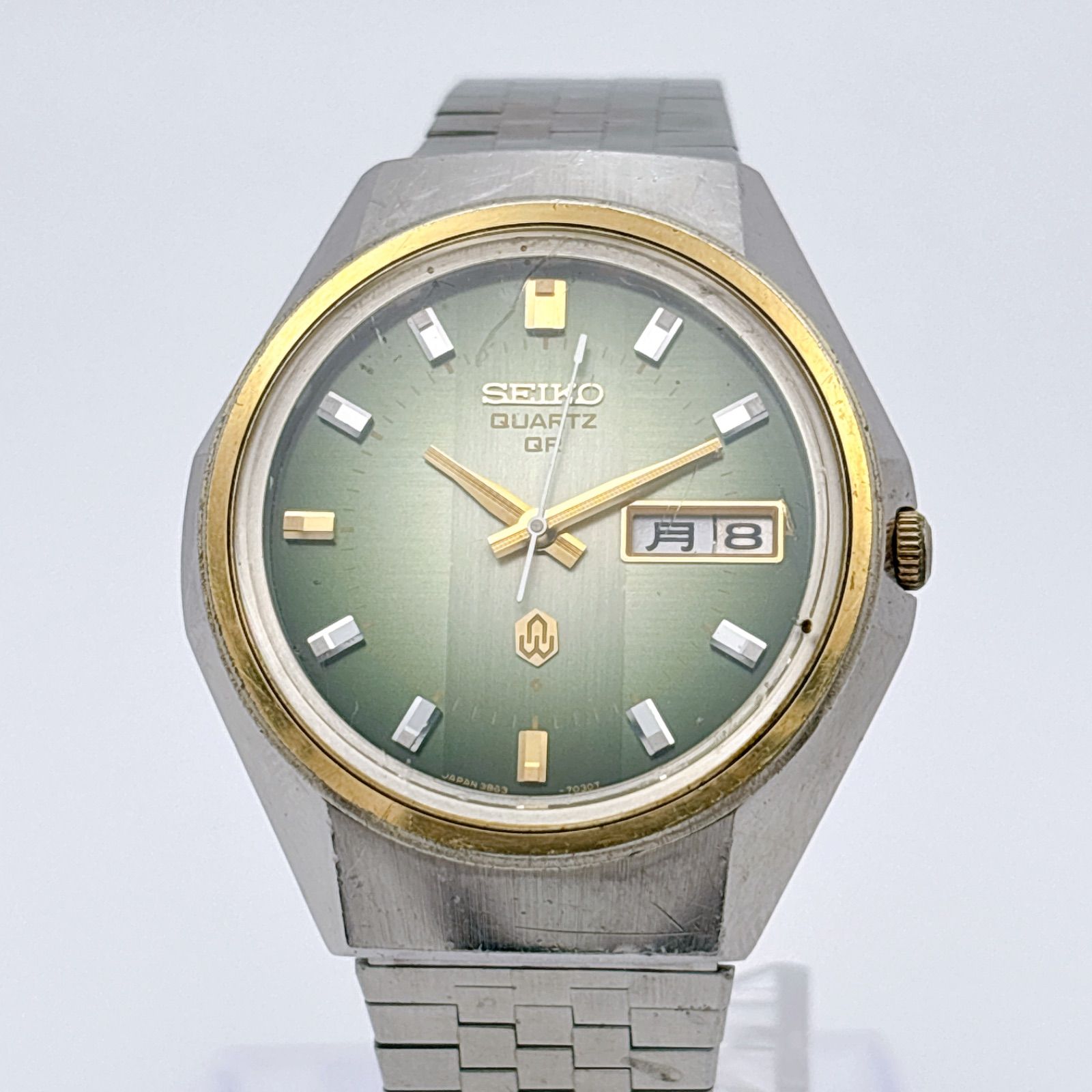 SEIKO 3863-7020 クォーツ デイデイト 純正ブレス 新品電池交換済 稼働品 メンズ腕時計 304