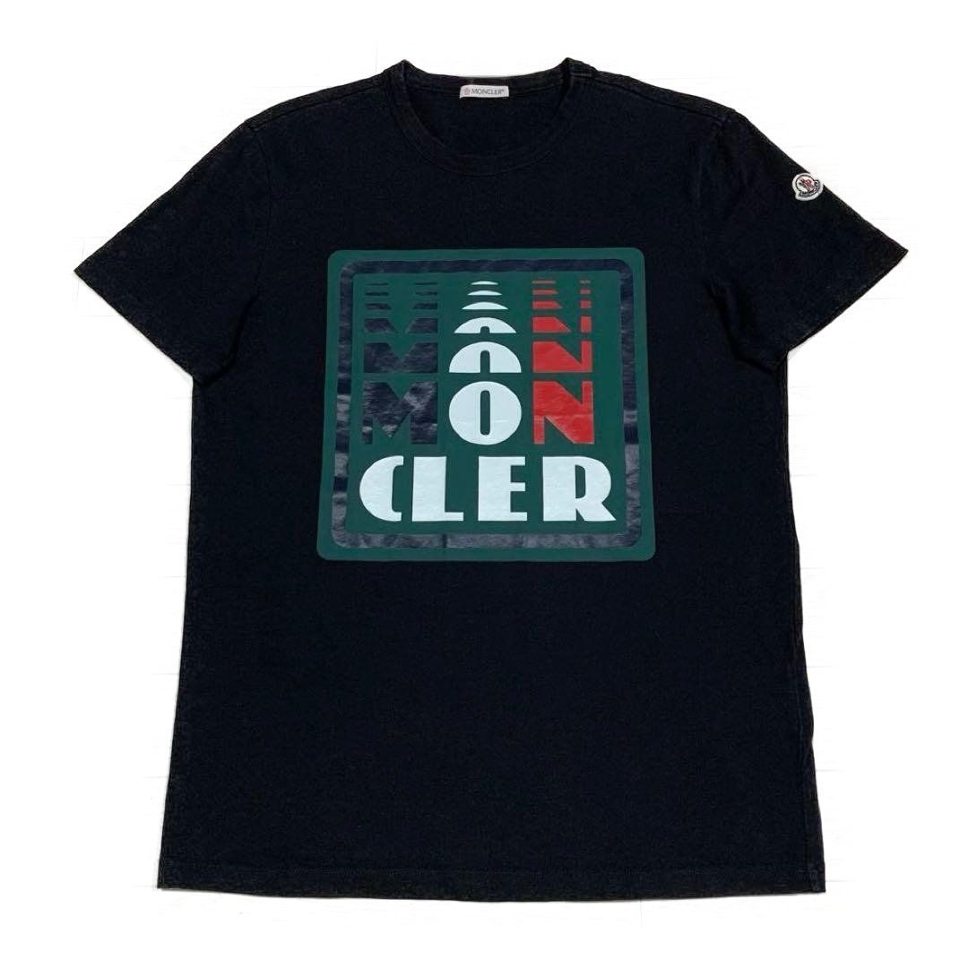 モンクレール　プリントロゴ　ブラック　M Tシャツ　国内正規品5S556