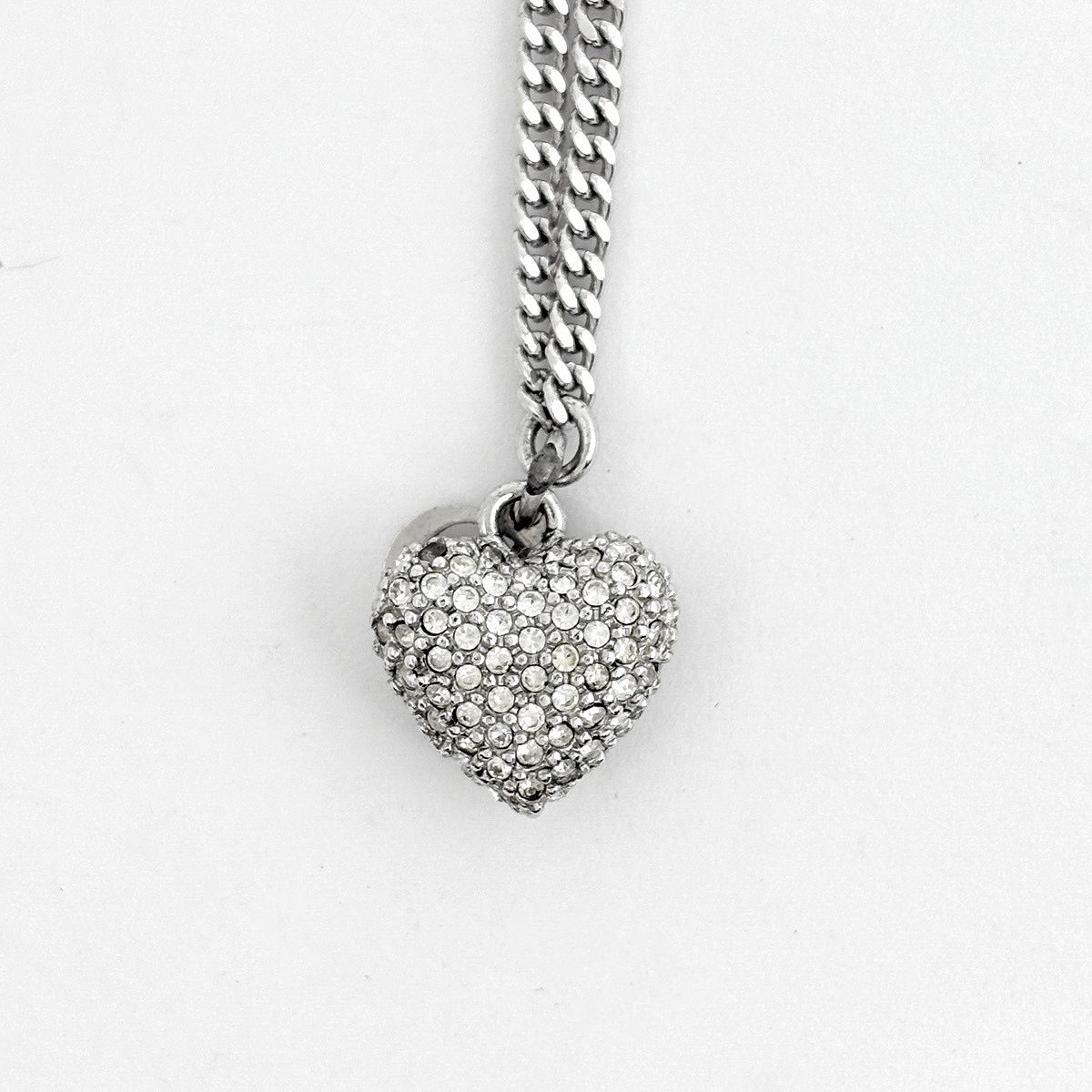 クリスチャンディオール Christian Dior ロゴ ラインストーン ネックレス クローバー シルバーメッキ シルバー レディース 【中古】 クリスチャンディオール Christian Dior ロゴ ラインストーン ネックレス クローバー シルバーメッキ シルバー レディース 【中古】
