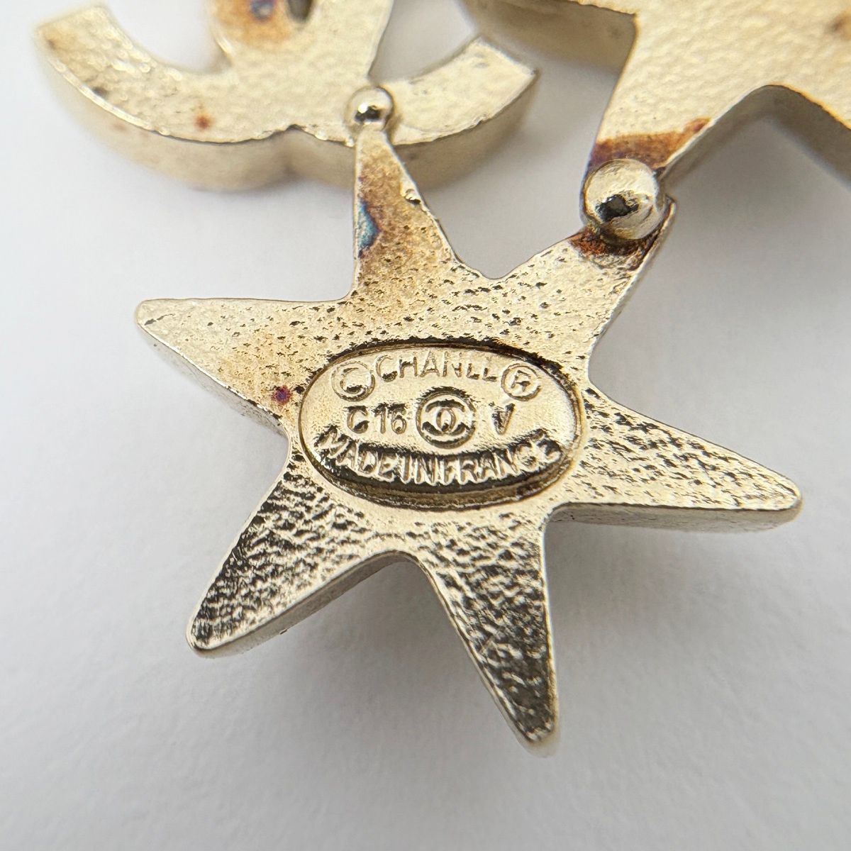 シャネル CHANEL ココマーク ラインストーン ピアス GP ゴールド