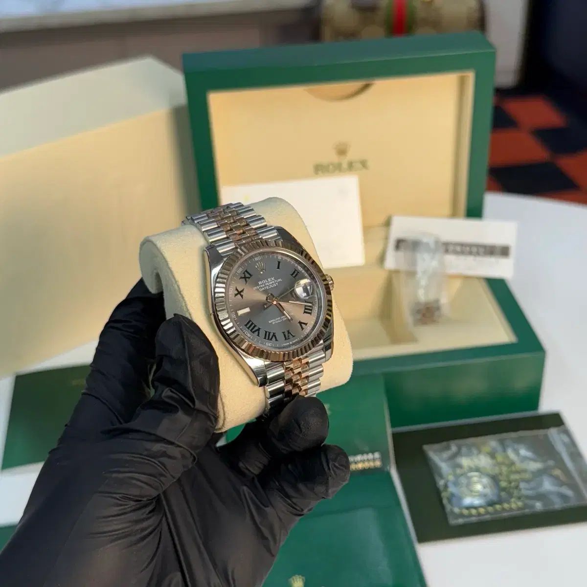 {フルセット/レシート} ROLEX ロレックス デイトジャスト ウィンブルドン 41mm