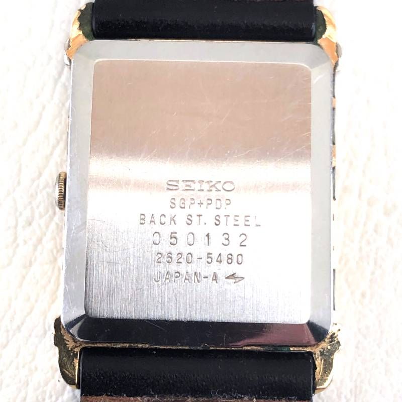 【ヴィンテージ・電池交換済み】SEIKO セイコー/シャリオ 2620-0850 5480/クォーツ/ステンレス/ブラック・ゴールド 【ヴィンテージ・電池交換済み】SEIKO セイコー/シャリオ 2620-0850 5480/クォーツ/ステンレス/ブラック・ゴールド