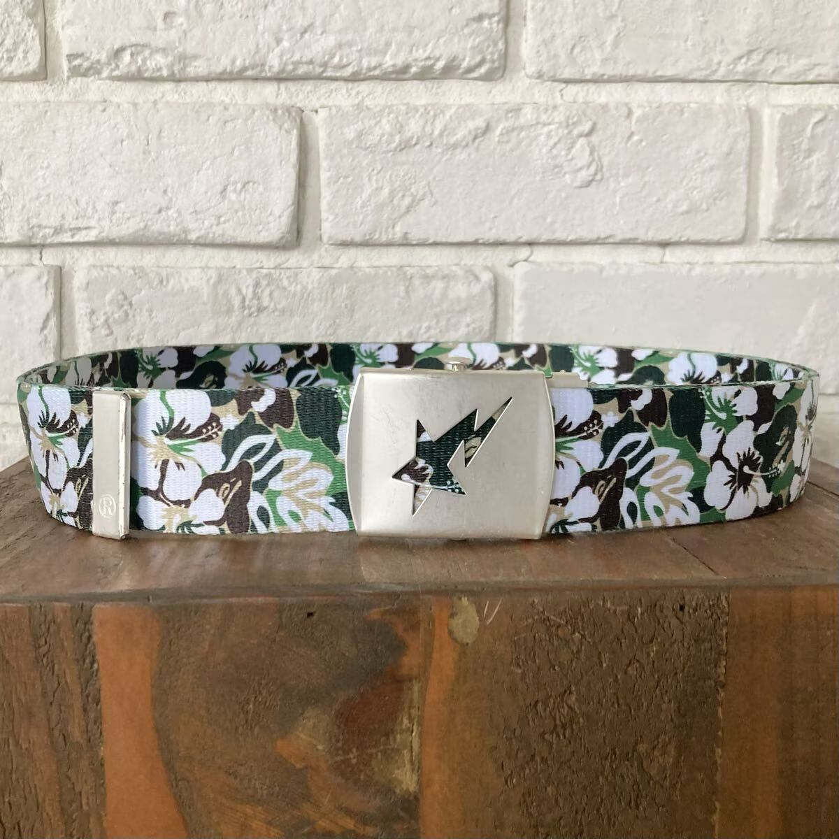 BAPE STA GI ベルト ALOHA RESORT CAMO Green a bathing ape star belt ガチャベルト エイプ ベイプ スター アベイシングエイプ 迷彩 y6