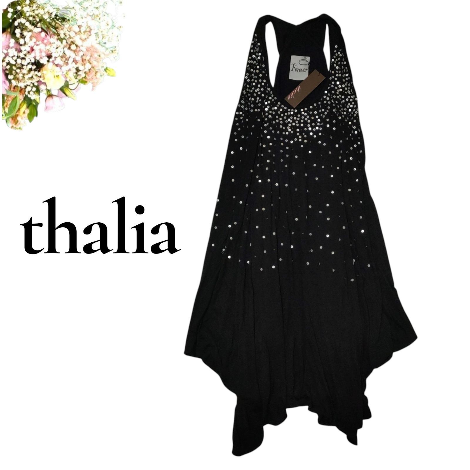 thalia　チュニック　タンクトップ　スパンコール　新品　未使用　ブラック