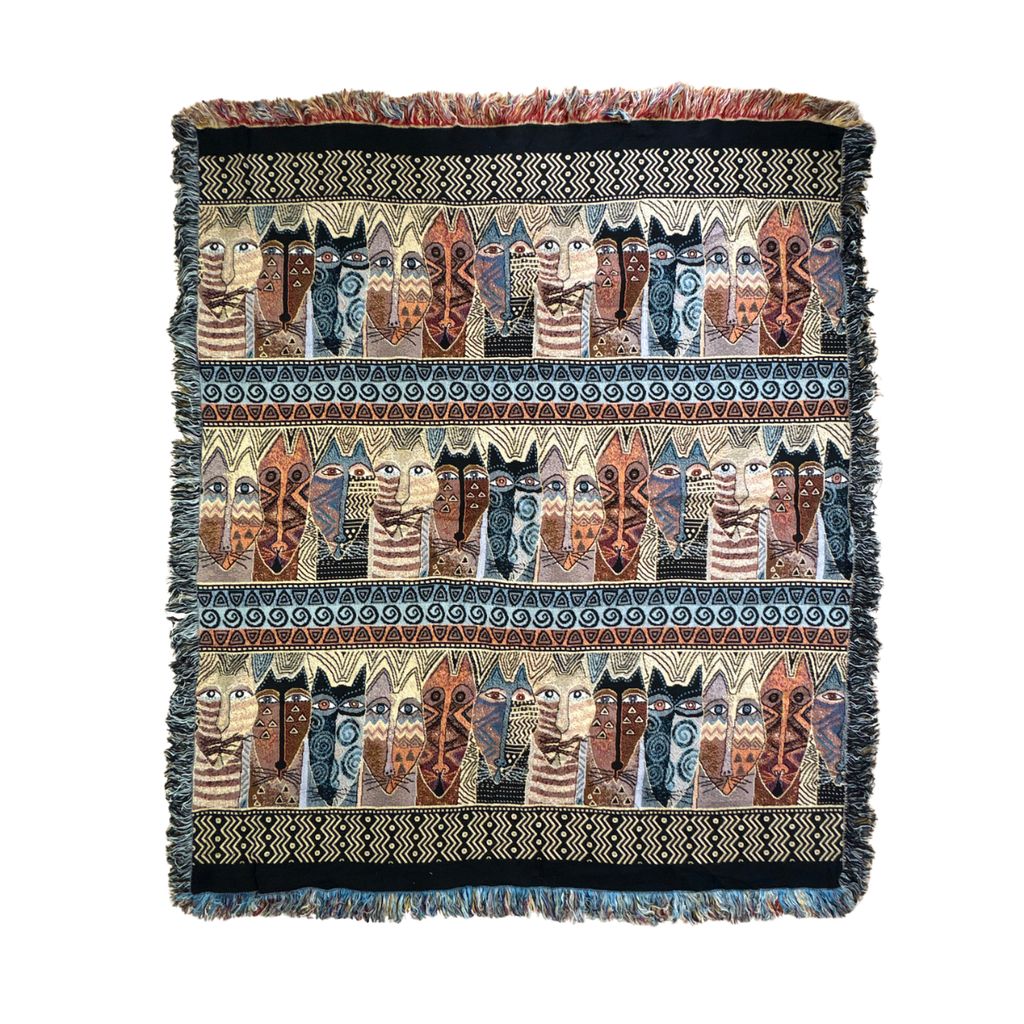 vintageラグ ブランケット エスニック 猫 ローレルバーチ 幾何学模様 Rug Blanket Bohemian Laurel Bucrch 2873