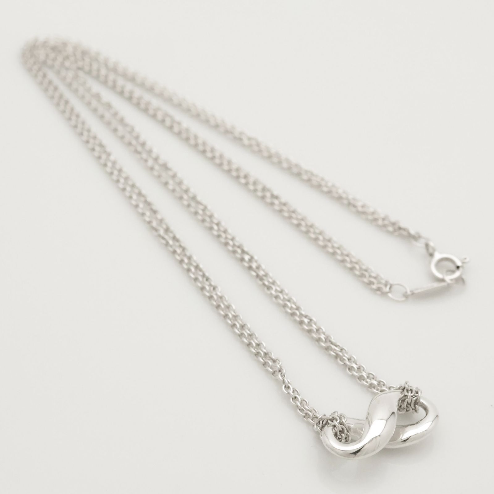 【美品】ティファニー TIFFANY&Co. インフィニティ ダブル チェーン ネックレス AG925