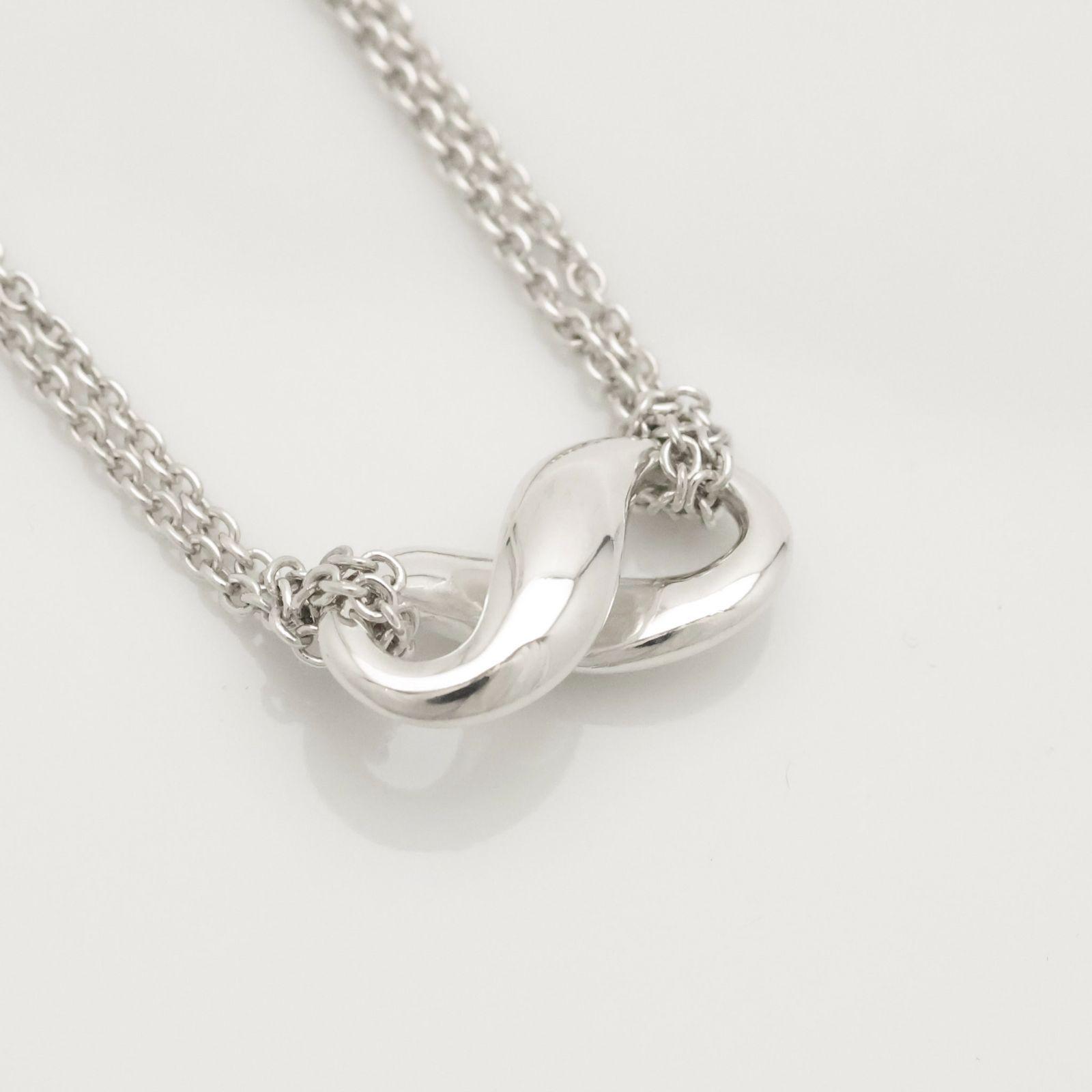 【美品】ティファニー TIFFANY&Co. インフィニティ ダブル チェーン ネックレス AG925