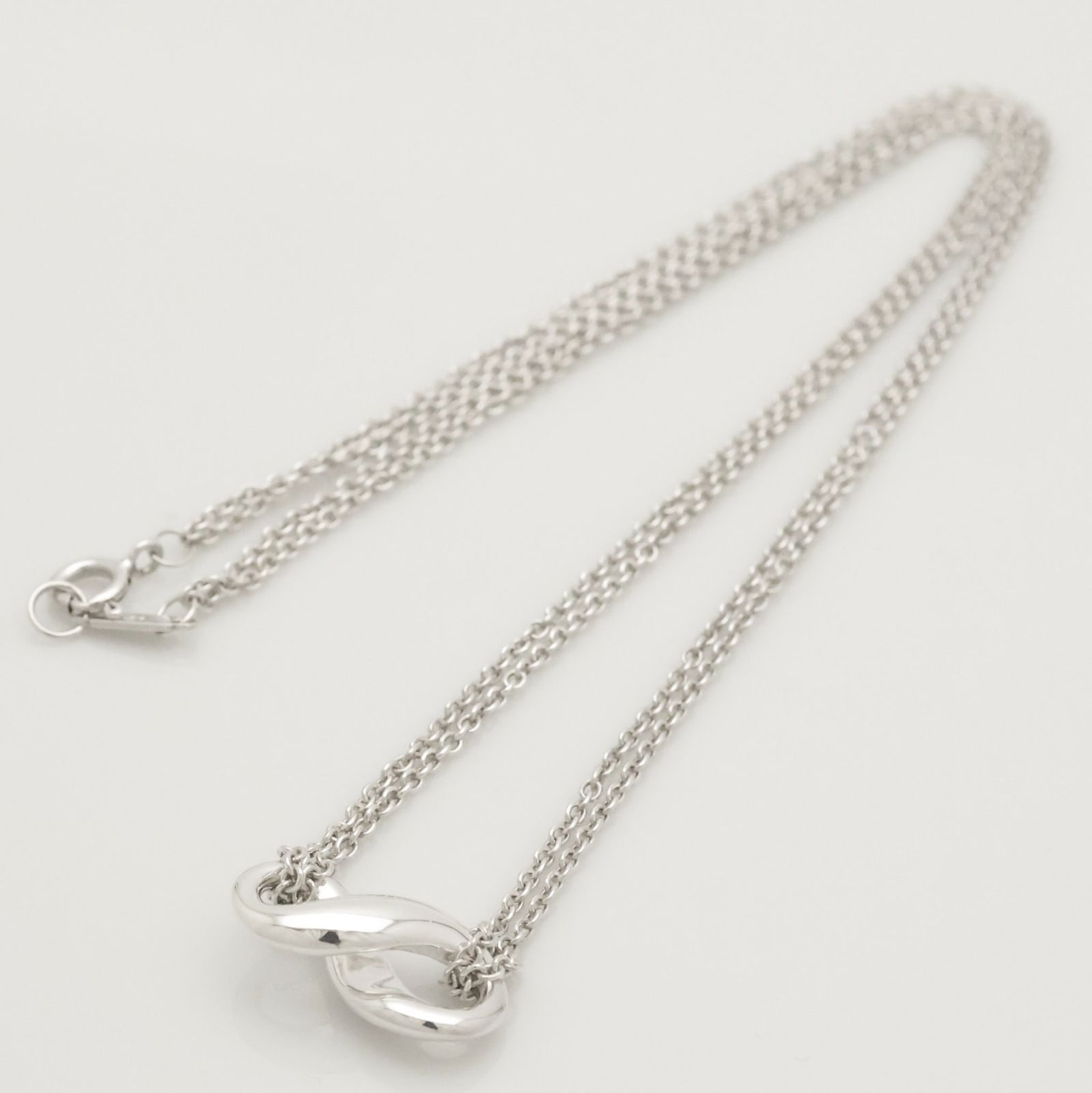 【美品】ティファニー TIFFANY&Co. インフィニティ ダブル チェーン ネックレス AG925