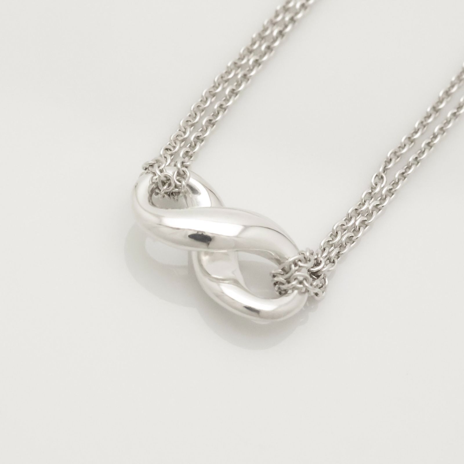 【美品】ティファニー TIFFANY&Co. インフィニティ ダブル チェーン ネックレス AG925