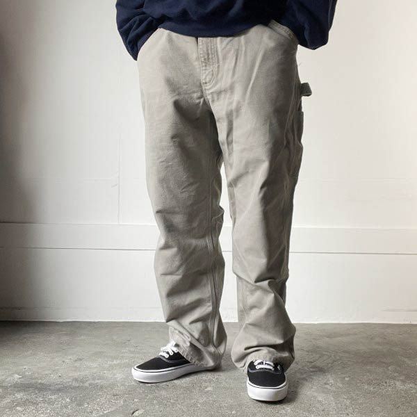 carhartt カーハート B11 DES ダック ペインターパンツ 36×32(実寸W35 L31) カーキ系 シングルニー D154-25-0014ZV