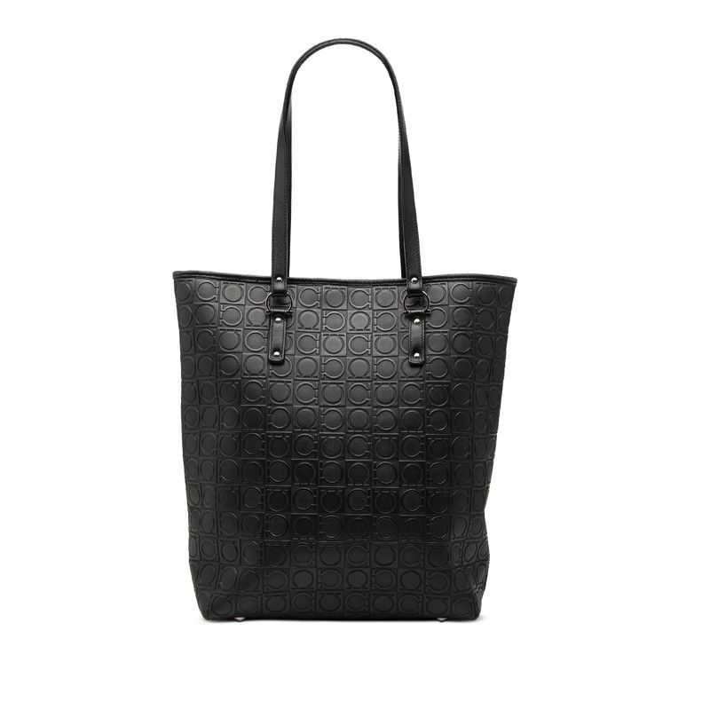 サルヴァトーレフェラガモ ガンチーニ トートバッグ ショルダーバッグ ブラック レザー レディース Salvatore Ferragamo【228-74522】