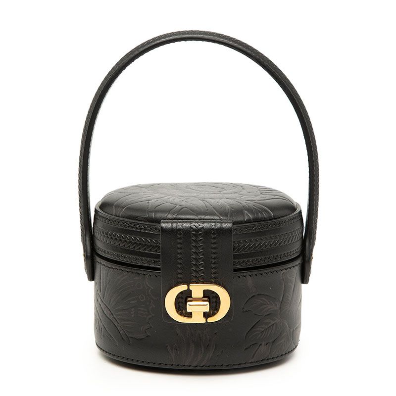 ディオール CDロゴ バニティバッグ ミニハンドバッグ ブラック レザー レディース Dior【228-74524】