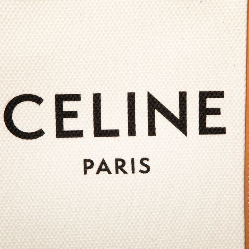 セリーヌ バーティカルカバ ハンドバッグ ショルダーバッグ 2WAY ホワイト ブラウン キャンバス レザー レディース CELINE【228-74529】 セリーヌ バーティカルカバ ハンドバッグ ショルダーバッグ 2WAY ホワイト ブラウン キャンバス レザー レディース CELINE【228-74529】