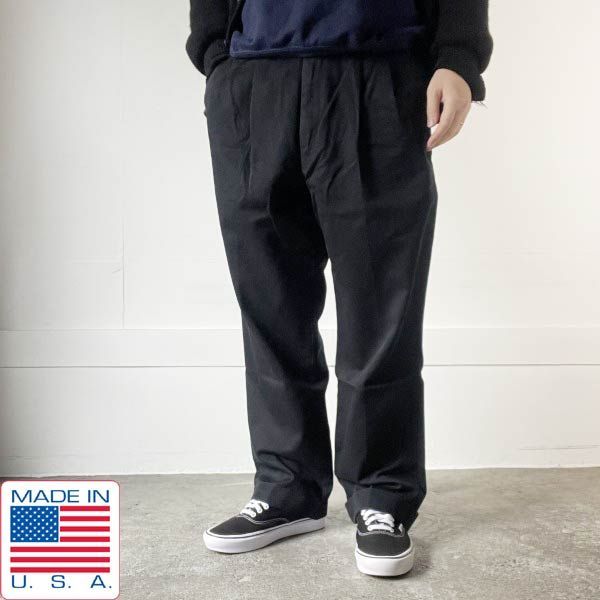 美品 2002年製 USA製 リーバイス DOCKERS ツータック チノパン 濃紺系 W34 L29(実寸W34 L28) 希少レングス 00s ビンテージ D154-25-0021ZV