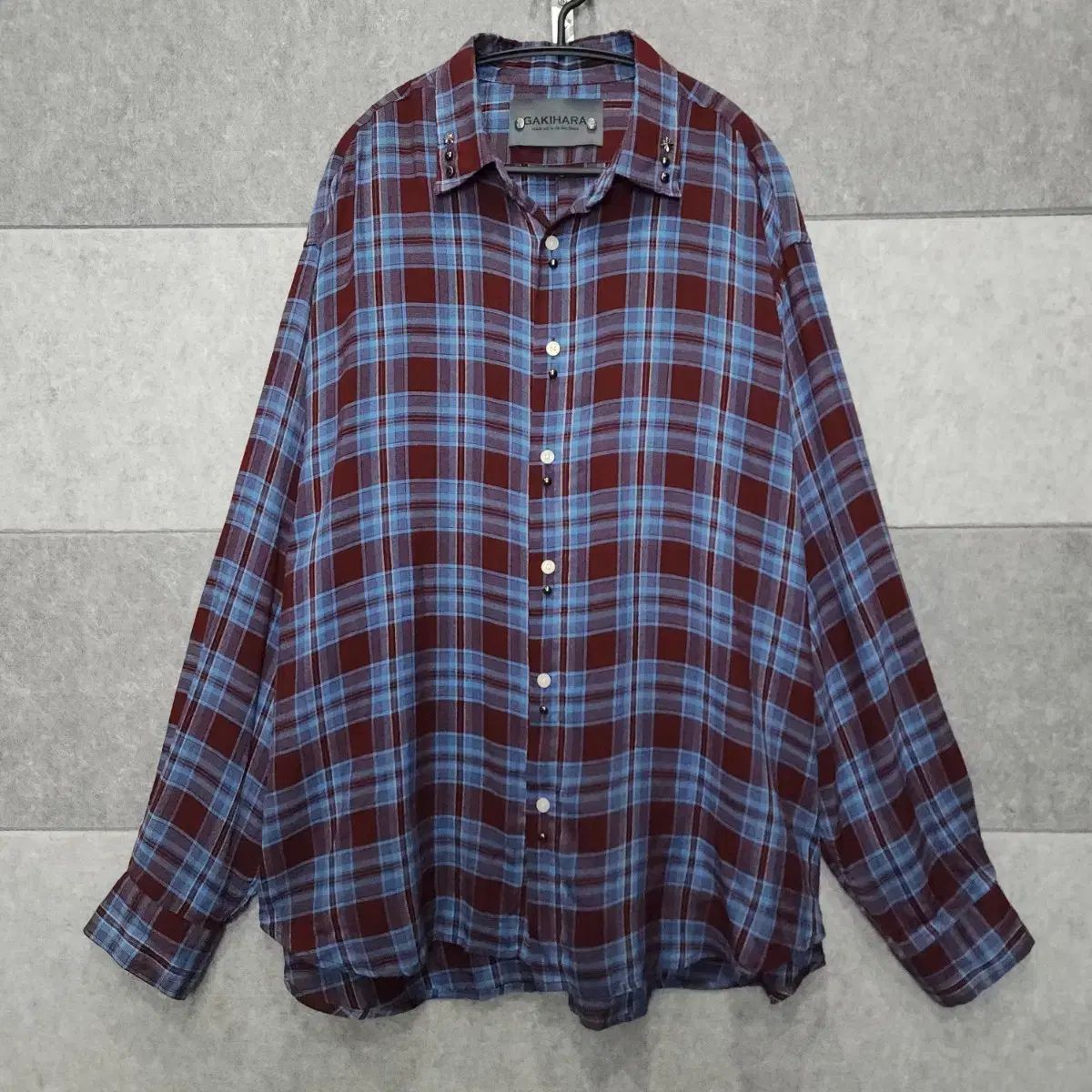 柿原 メンズ ウェスタン CHECK シャツ (サイズ F)