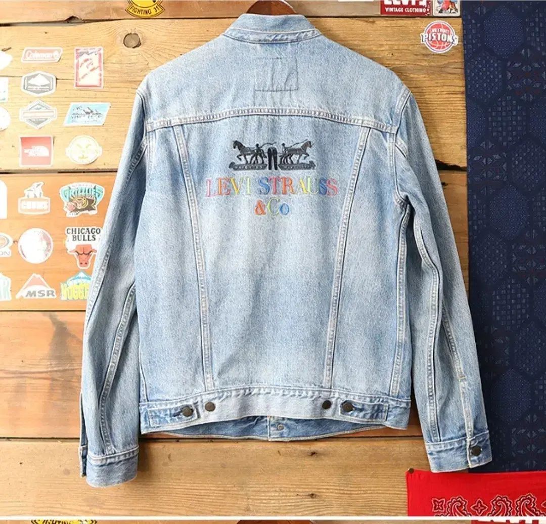 LEVI'S リーバイス プレミアム BIG ロゴ 刺繍 ビッグE デニム ジャケット