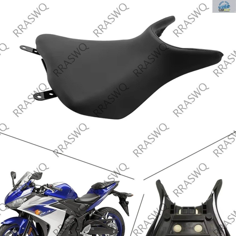 ヤマハ YZF-R3 YZFR3 2015-2023 MT03 R25 MT25 用オートバイフロントドライバーシートパッセンジャークッション ブラック