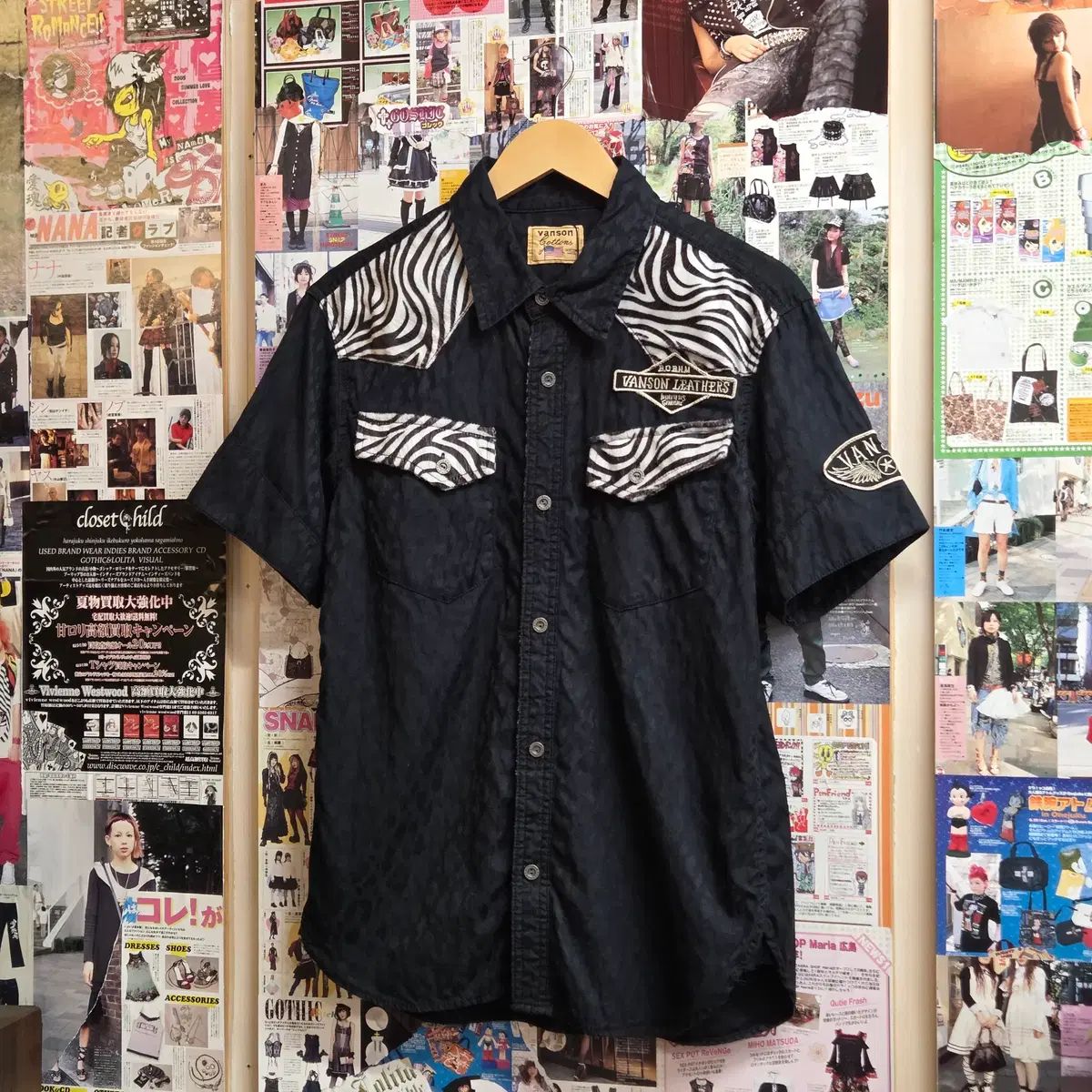 JPN バンソン レオパード スカル 刺繍 半袖 シャツ