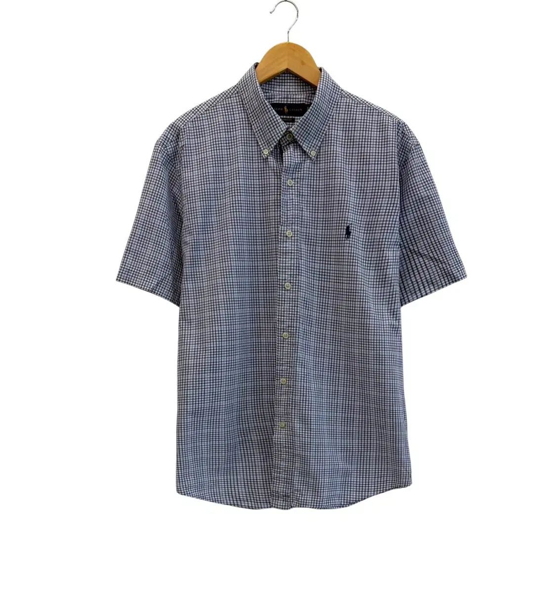 ポロ CHECK 半袖 シャツ ブルーネイビー (XL)