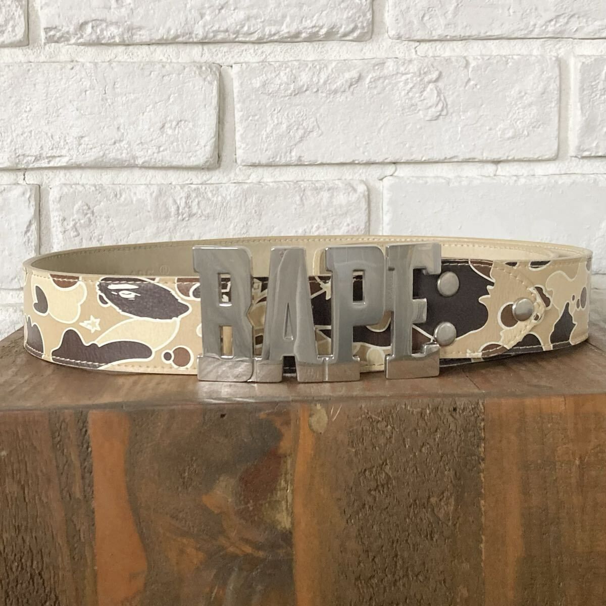 BAPE STA CAMO レザー ベルト Lサイズ a bathing ape star leather belt エイプ ベイプ アベイシングエイプ 迷彩 NIGO y29al