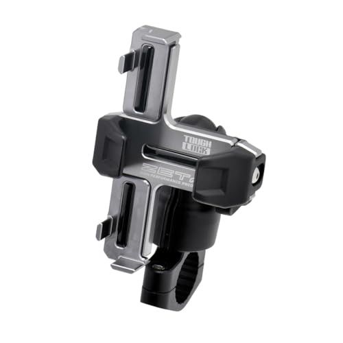 R★ジータレーシング(ZETA RACING) タフロック スマートフォンマウント 単体 チタンカラー 振動吸収 ハンドル径(22.2/25.4/28.6/31.7)mm対応 サイズ調整 ボールマウントによる高い自由度 片手着脱 故障軽減 ロングツーリング ス