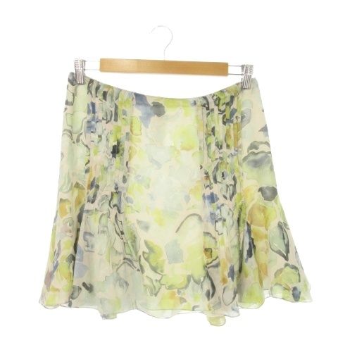 クロエ CHLOE スカート 絹 シルク 36 グレー 花柄 ピンタック フレア 8AJU12-8A020 /CK57 ■GY62