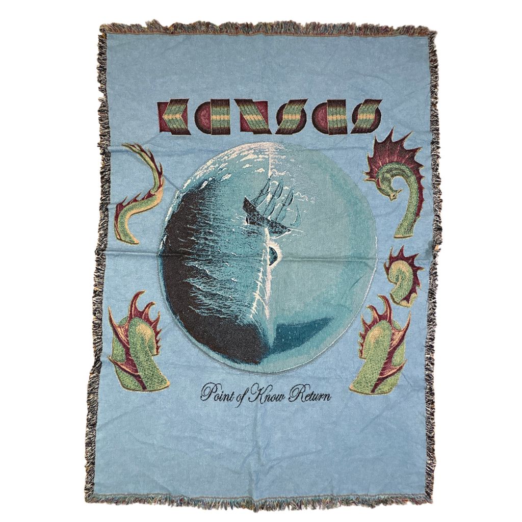 vintageラグ ブランケット マルチカバー タペストリー USA製 ロックバンド アルバム 暗黒への曳航 カンサス Blanket KANSAS 2880