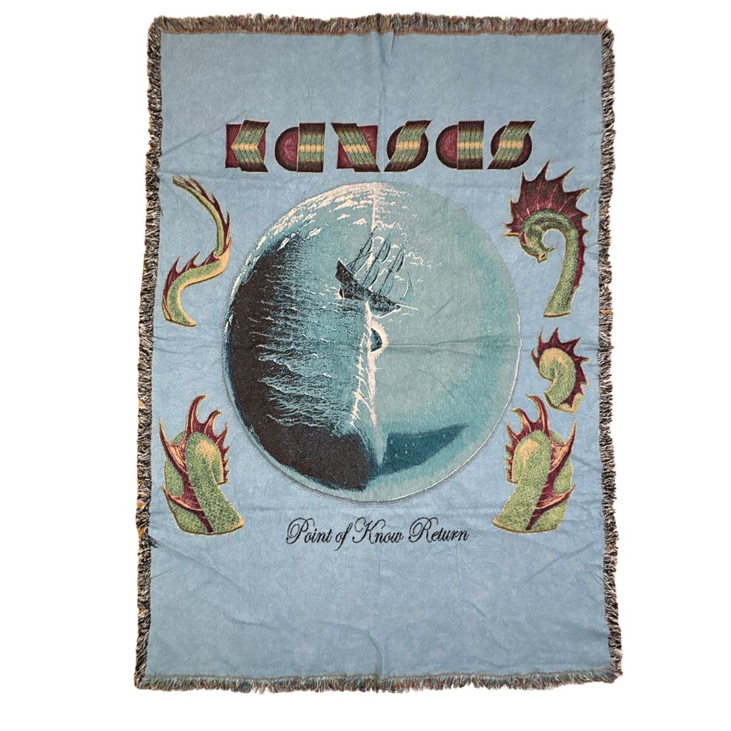 vintageラグ ブランケット マルチカバー タペストリー USA製 ロックバンド アルバム 暗黒への曳航 カンサス Blanket KANSAS 2881