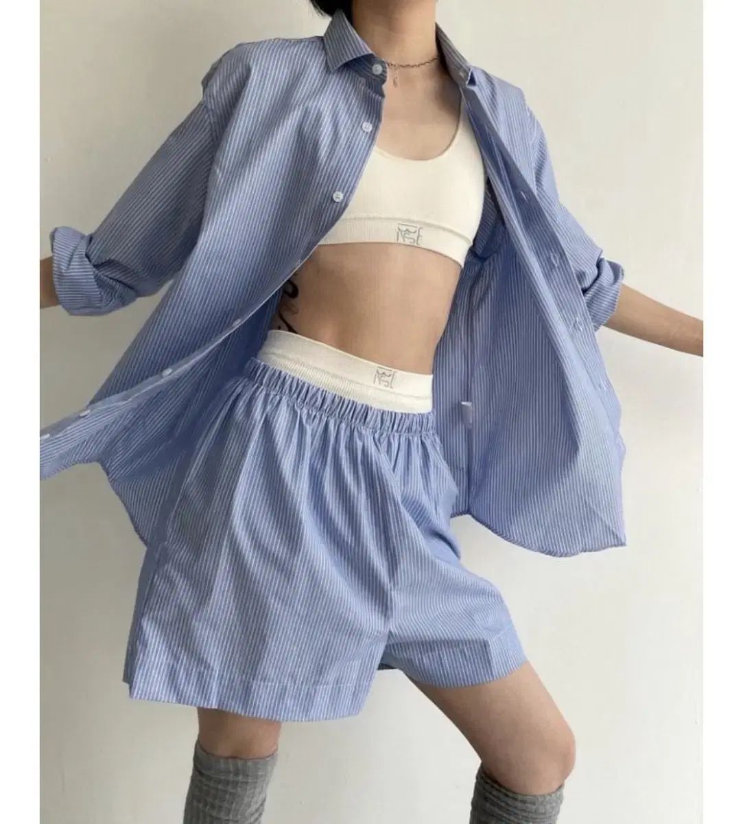 新品 / BASERANGE ベースレンジ ストライプ ハーフパンツ baserange