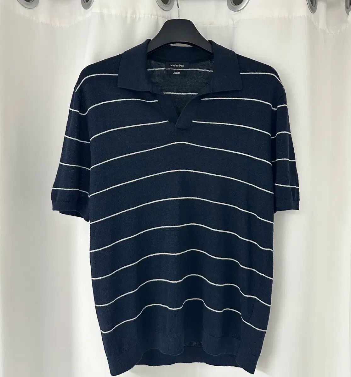 メンズ Massimo Dutti ストライプ リネン ニット M