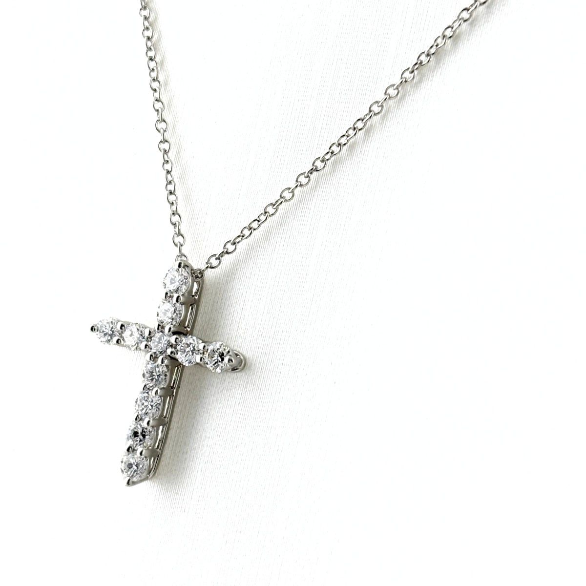ティファニー TIFFANY&Co. クロスモチーフ ネックレス プラチナ ペンダント 十字架 メレダイヤ ネックレス Pt950 ダイヤモンド レディース 【中古】