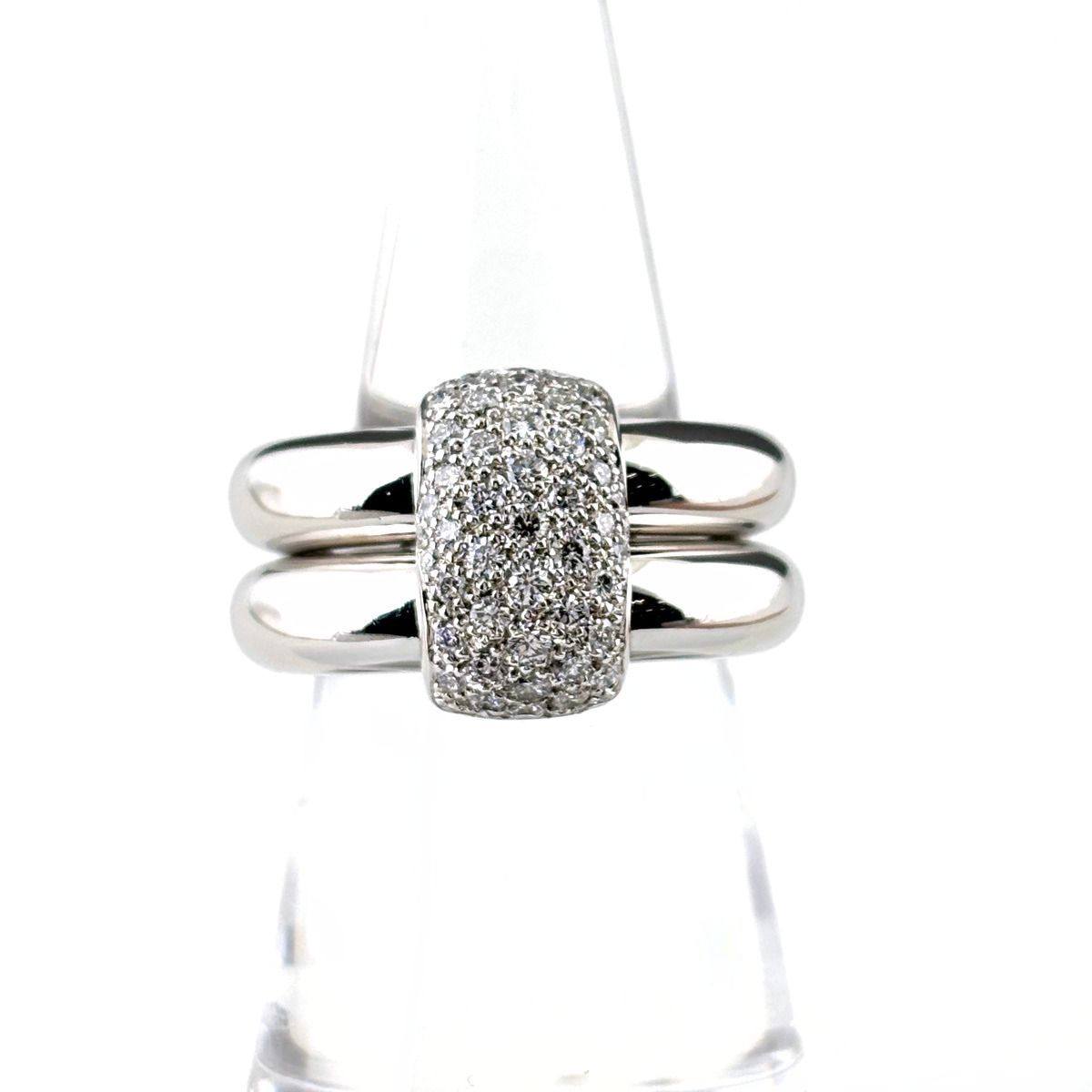 ショーメ Chaumet デュオ リング メレダイヤ 指輪 リング 13.5号 750 ダイヤモンド レディース 【中古】