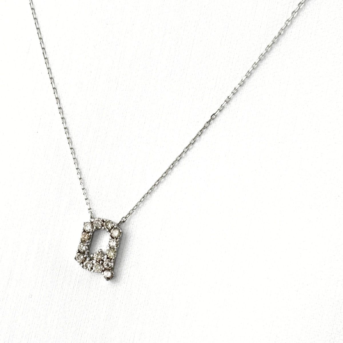 メレダイヤ デザインネックレス WG ホワイトゴールド ペンダント ネックレス K18 WG ダイヤモンド レディース 【中古】