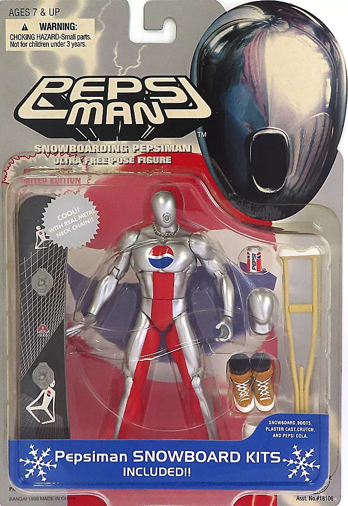 中古】フィギュア ペプシマン(ファースト)+スノーボードキット