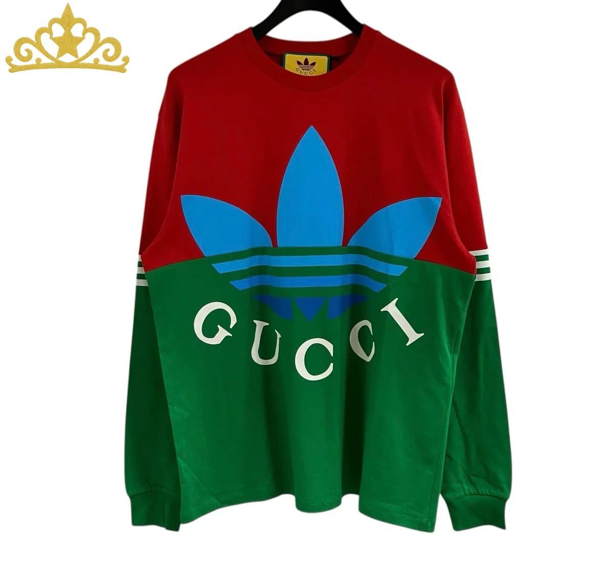 adidas × GUCCI ロゴ ロングスリーブ Tシャツ メンズ グッチ アディダス