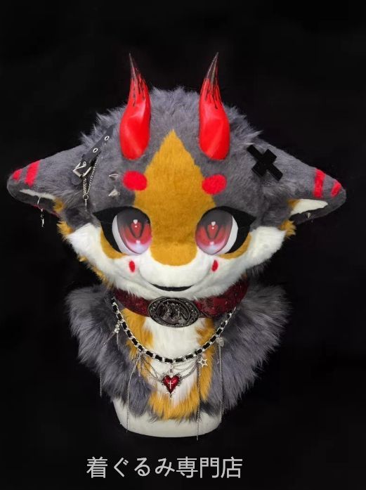 犬　猫　着ぐるみ ヘッド全頭　ヘッド ケモノ ファースーツ ぬいぐるみ コスプレ コスチューム Kurumi 一点物 C532