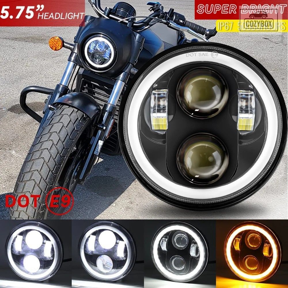 5.75 インチ H4 LED ヘッドライトラウンドオートバイ DRL ウィンカー BMW ハーレース