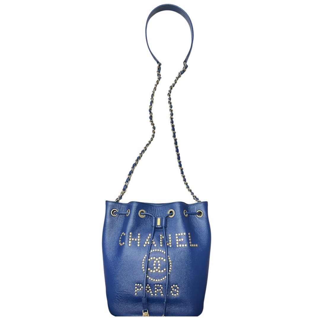 シャネル ハンドバッグ Stud Logo Drawstring Bucket