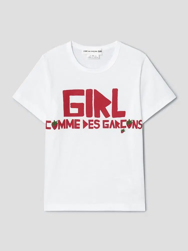 新品 コム・デ・ギャルソン・ガール レッドロゴ 半袖Tシャツ S/M