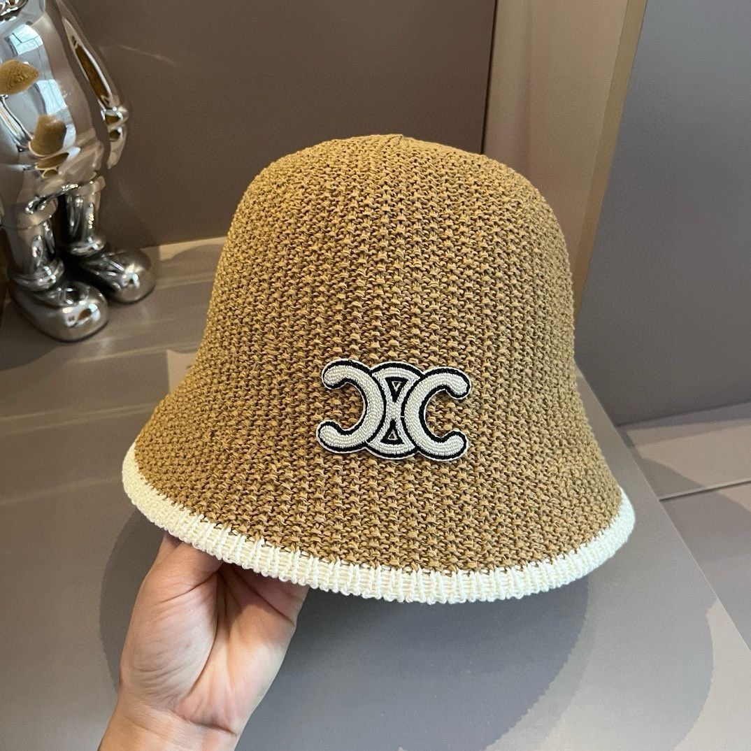 Celine シャネル ノーベルティ ハンドグラブ ハット 編み物バケット ハット -WTO輸入1