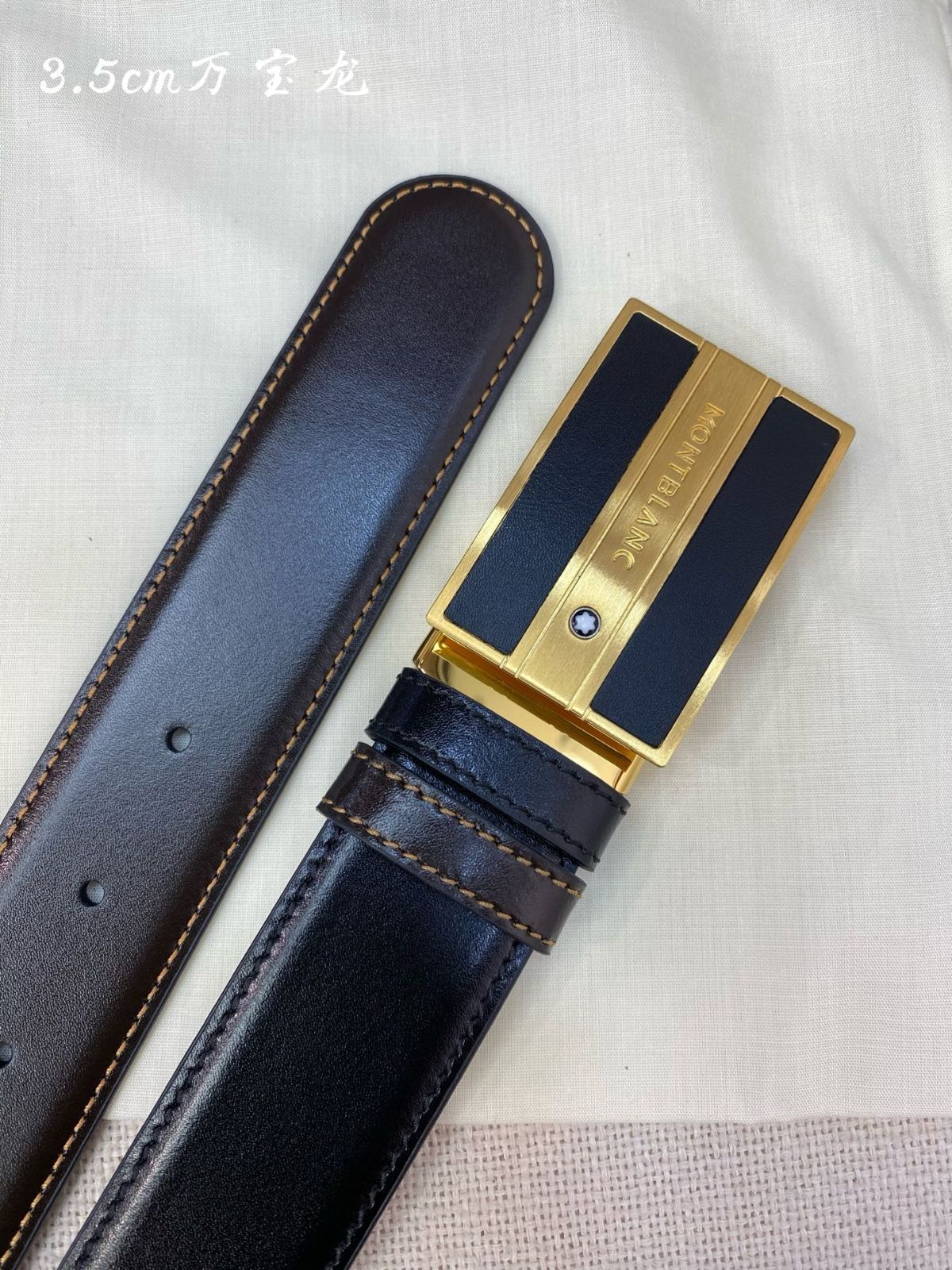 【今日特価】Montblanc 3.0cm レザーベルト-3