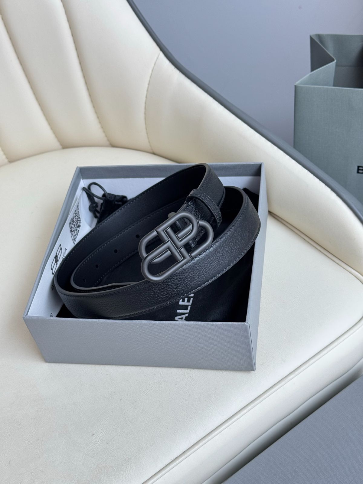 【今日特価】Balenciaga 2.5cm 幅 都市風尚レザーベルト-2