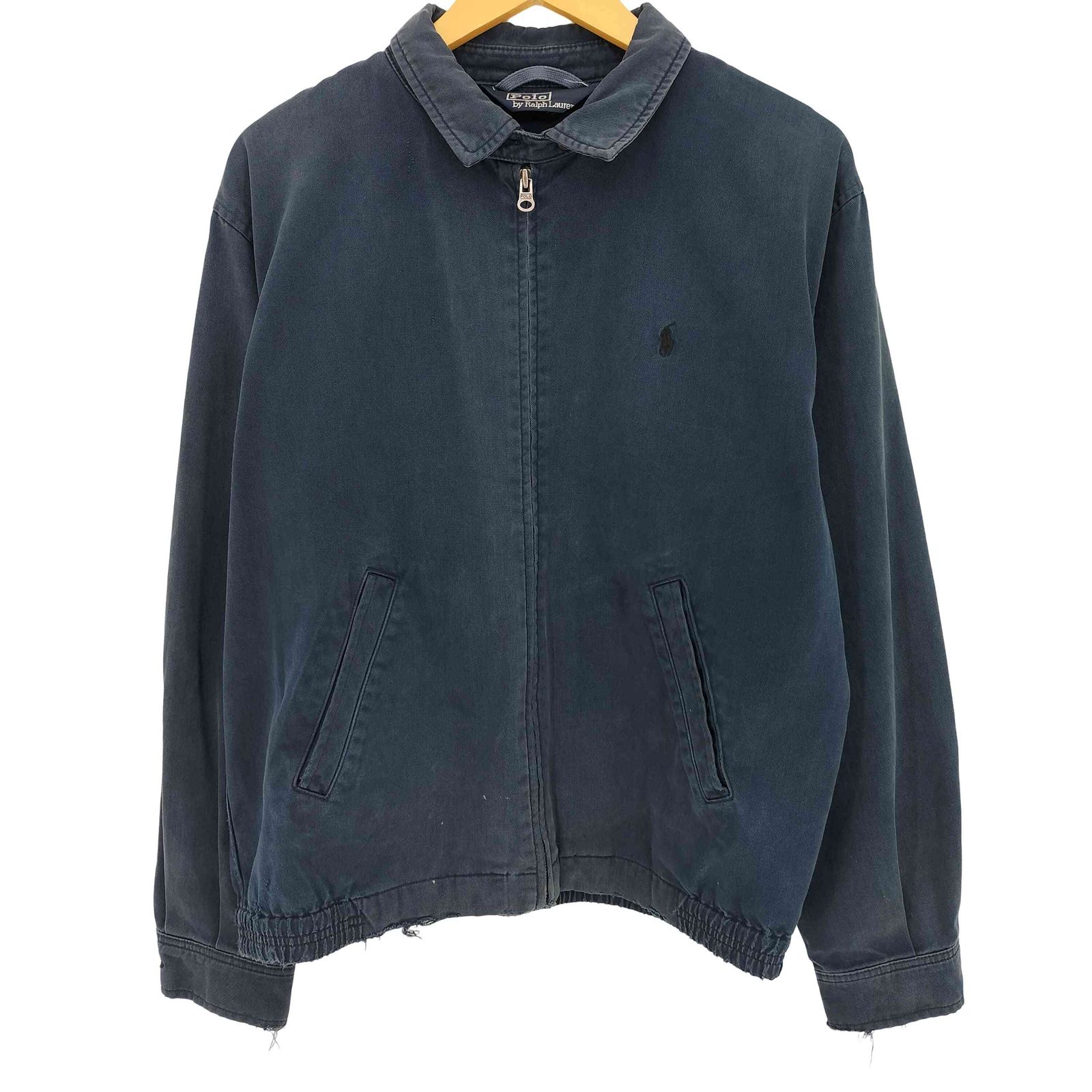 ポロバイラルフローレン Polo by RALPH LAUREN 90-00s 同色ポニー刺繍 スイングトップ 襤褸 メンズ import：M