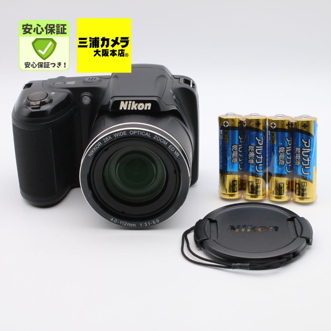 【極上品】 Nikon COOLPIX L340 ブラック 20.2MP デジタルカメラ 光学ズーム28倍 #086VV0602