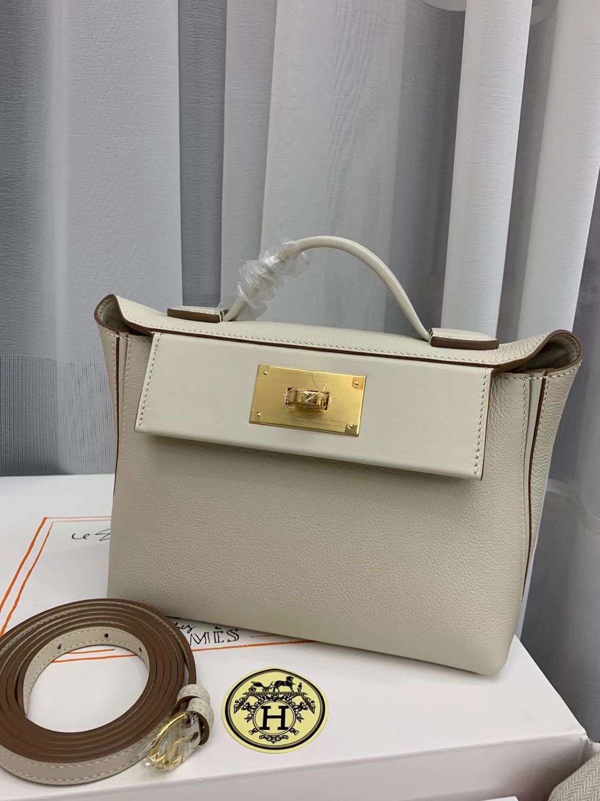 エルメス kelly ミルクセーキ ホワイト レディース ハンドバッグ